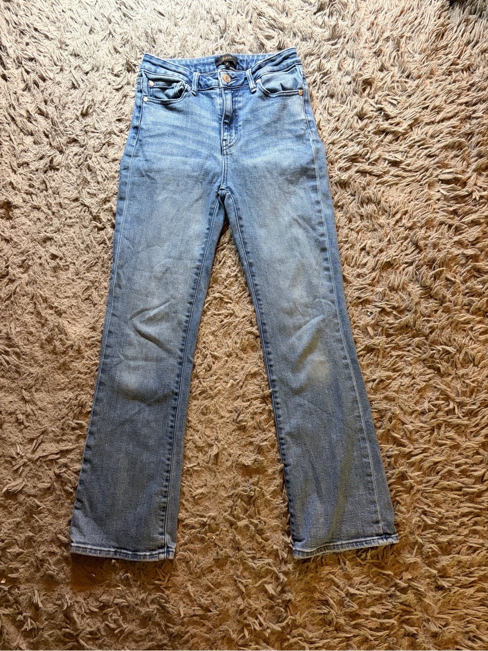 Quince stretch high rise medium wash kick flare jeans sz 26